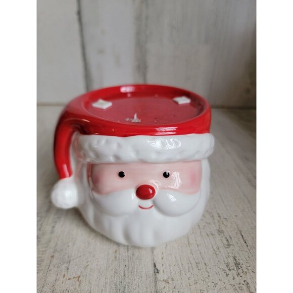 Santa claus face candle holder ceramic xmas decor figure - Picture 1 of 6